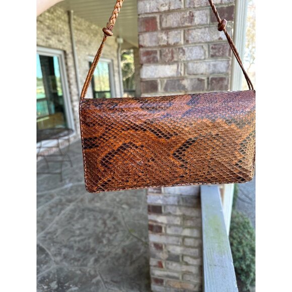 1970s Python snakeskin purse handmade - Picture 2 of 10